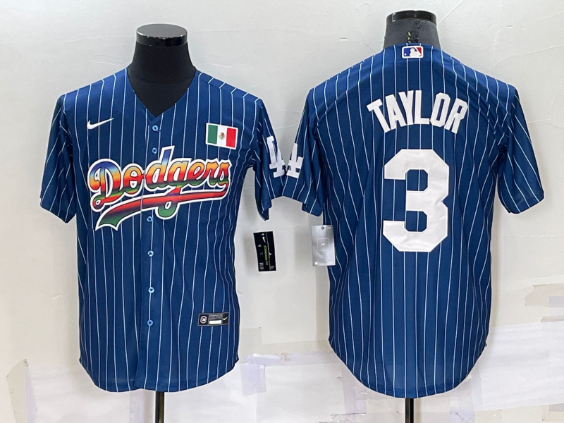 Men's Los Angeles Dodgers Chris Taylor #3 Blue Authentic Jersey